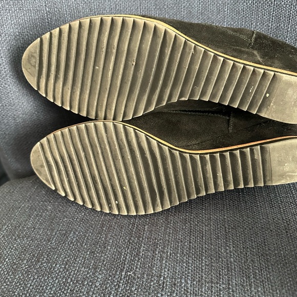 SUSINA Sz 10M Black Suede Leather Comfort Wedge Lace-Up Ankle Bootie - Picture 5 of 7